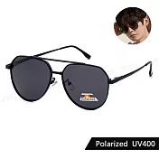 【SUNS】時尚飛行員偏光墨鏡 Polarized太陽眼鏡 中性駕駛墨鏡 彈簧鏡腳 防眩光 抗UV400 S952 黑框灰片