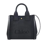 CHLOE Carry 刺繡LOGO帆布小號托特包(任選) 黑色