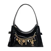 CHLOE Charms 亮面皮革肩背包 黑色