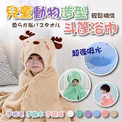 兒童動物造型斗篷浴巾(2入組) 藍色小熊*2