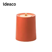 【日本ideaco】圓形家用垃圾桶-11.4L(附專用原木蓋)- 磚紅