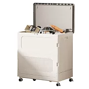 【居家cheaper】145L翻蓋摺疊收納箱推車 HE7368-WT 超大容量收納箱/換季收納箱/器材箱 145L(固定式側翻門)