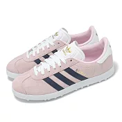 adidas 高爾夫球鞋 W Gazelle Golf 女鞋 粉紅 白 金標 麂皮 防水鞋面 愛迪達 JI3941