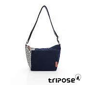 tripose 漫遊系列岩紋尼龍不對稱斜背包  深海藍