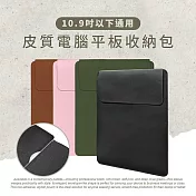 【Timo】Apple iPad/三星平板 皮質電腦平板收納包(10.2吋/10.9吋以下通用) 軍綠色