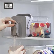 【日本霜山】按壓式戶外用大容量冷水壺(附濾嘴)-3.5L- 灰