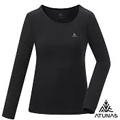 【ATUNAS 歐都納】女款熱流感抑菌圓領保暖衣/貼身內著衣/發熱衣/小尺碼A1UCGZ22W- XS 黑