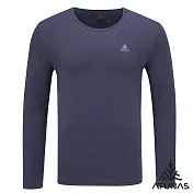 【ATUNAS 歐都納】男款熱流感抑菌圓領保暖發熱衣/貼身內著/發熱衣/小尺碼A1UCGZ21M- M 深藍