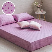【麗塔寢飾】40支紗精梳棉 雙人床包 幾何圓點 紫色