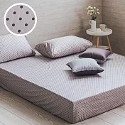 【麗塔寢飾】40支紗精梳棉 單人床包枕套二件式 幾何圓點 灰色