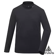 【ATUNAS 歐都納】男款石墨烯抑菌蓄熱立領內著衣/小尺碼A1UCGZ06M- S 黑