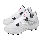 Nike 足球鞋 Jordan 4 Retro TD 男鞋 白水泥 膠釘 美式足球 棒壘球 HQ0207-106