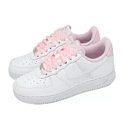 Nike 休閒鞋 Wmns Air Force 1 07 Vintage 女鞋 緞面絲絨鞋帶 白 粉紅 AF1 HV4403-601