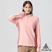 【ATUNAS 歐都納】女款經典保暖拉鍊衫/立領衫/POLO衫/大尺碼A8PS2569W- S 淺粉/深粉