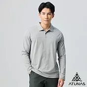 【ATUNAS 歐都納】男款循環長袖排汗POLO衫/大尺碼A8PS2566MC- M 深灰