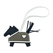 Hermes 愛馬仕 Rodeo Robeo 心形 PM 小羊皮吊飾- (黑色/粉筆灰/灰褐色/黑色)