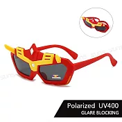 【SUNS】兒童偏光太陽眼鏡 變形金剛造型 輕量矽膠彈性墨鏡 防眩光/抗UV400 S246 紅黃框