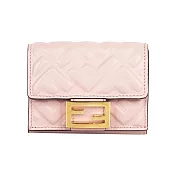 FENDI Baguette FF Logo三折短夾(Micro)_展示品 (粉色)