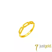 【Just Gold 鎮金店】環環相戀 可調式 黃金戒指 港圍 13 金色