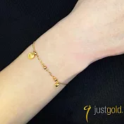 【Just Gold 鎮金店】心動愛戀 黃金手鍊 (網路限定)