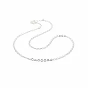 ☆§海洋盒子§☆45cm。2mm寬。實搭橢圓扁平圈圈S999純銀單鍊.項鍊