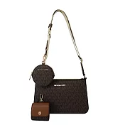 MICHAEL KORS Jet Set 三合一滿版標誌斜背包- 深咖