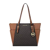 MICHAEL KORS 滿版雙側口袋托特包-(多色選) 大/咖