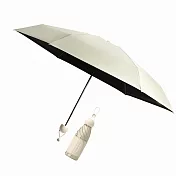 【Life+】星耀掌心のミニ守傘輕量230g五折24骨加厚黑膠傘/口袋傘/晴雨兩用抗UV傘_4色任選  奶杏色加寬款