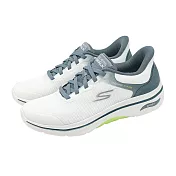 Skechers 休閒鞋 Go Walk Arch Fit 2.0 Slip-Ins 男鞋 白 綠 回彈 緩衝 懶人鞋 216653WMLT
