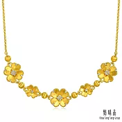 【點睛品】星鑽花語 鑽石黃金項鍊