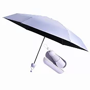 【Life+】星耀掌心のミニ守傘輕量230g五折24骨加厚黑膠傘/口袋傘/晴雨兩用抗UV傘附雨傘盒_4色任選  奶紫色加寬款