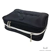 【HAPPY TRAVEL】 旅用壓縮收納袋/旅行袋/衣物袋 (M) 玄米黑