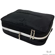 【HAPPY TRAVEL】旅用壓縮收納袋/旅行袋/衣物袋 (L) 玄米黑