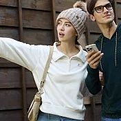 【ATUNAS 歐都納】女款經典保暖長袖拉鍊衫/POLO衫A2PS2562W- S 奶油白