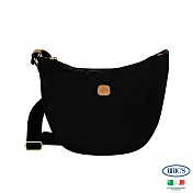 【BRIC S】 BRICS 義大利時尚 可手提肩半月側背包  黑色