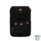 【BRIC S】義大利時尚 大開口旅行後背包 黑色