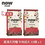 Now! 中型成犬牛肉配方 3.5磅 兩件組 高湯天然糧 | 乾濕兩吃 火雞高湯 中型犬 犬糧 狗糧 WDJ