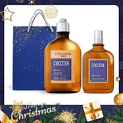 L’OCCITANE 歐舒丹 風格男士香氛沐浴組[沐浴膠(250ml)+香水(75ml)]-聖誕交換禮物-國際航空版