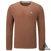 【ATUNAS 歐都納】男款經典保暖長袖圓領衫/長T/大尺碼A2TS2545M- M 核果棕