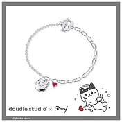 STORY故事銀飾-doudle studio經典系列-邱比特喵喵純銀手鍊 S號（適用手圍15～16公分）