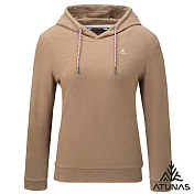 【ATUNAS 歐都納】女款經典保暖長袖連帽衫/帽T/大尺碼A2PS2561W- S 卡其