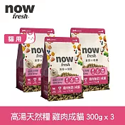 Now! 成貓雞肉配方 300克 三件組 高湯天然糧 | 乾濕兩吃 火雞高湯 貓飼料 貓糧 WDJ