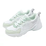 Fila 休閒鞋 Hidden Tape 11 女鞋 綠 白 皮革 老爹鞋 5C921Z161