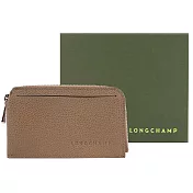 LONGCHAMP LE FOULONN?系列牛皮卡片零錢包 餅乾