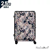 NaSaDen納莎登 - 萊茵系列前開式 經典印花洋槐杏 可擴充上掀式25吋行李箱旅行箱 洋槐杏