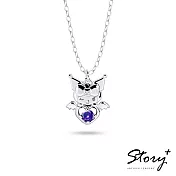 【客製品】STORY故事銀飾-Kuromi & MyMelody邱比特系列-酷洛米小翅膀誕生石純銀項鍊 純銀無電鍍