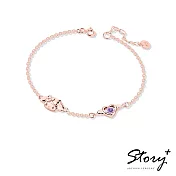 【客製品】STORY故事銀飾-Kuromi & MyMelody邱比特系列-美樂蒂小翅膀誕生石純銀手鍊 玫瑰金