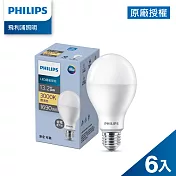 Philips 飛利浦  13.2W LED 超省電燈泡 6入 黄光