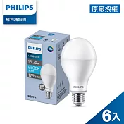 Philips 飛利浦  13.2W LED 超省電燈泡 6入 白光