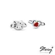 【客製品】STORY故事銀飾-Kuromi & MyMelody邱比特系列-美樂蒂小翅膀誕生石純銀耳環 純銀無電鍍
